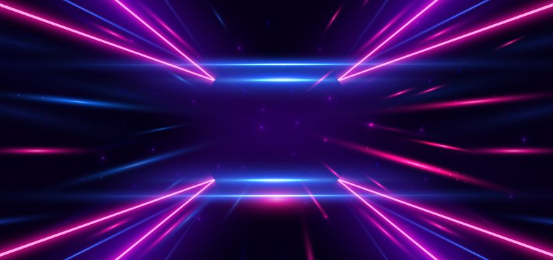 laser lights are seen of the image. They form almost a moving rectangle