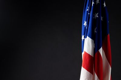 The US flag on a black background 
