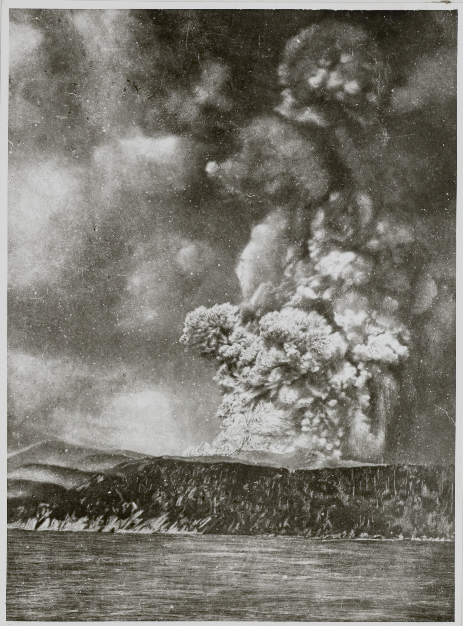 An unknown person took this photograph of the eruption of Krakatoa An unknown person took this photograph of the eruption of Krakatoa